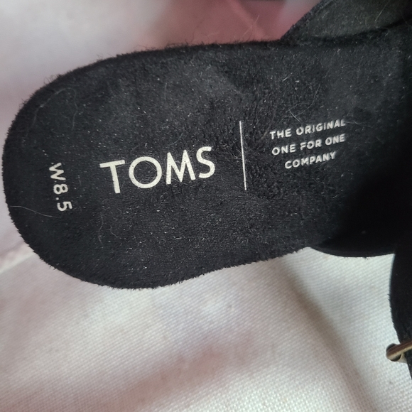 Tom's Black Suede Wedge Sandals - Picture 4 of 4